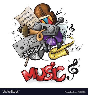 Doodle music vector image
