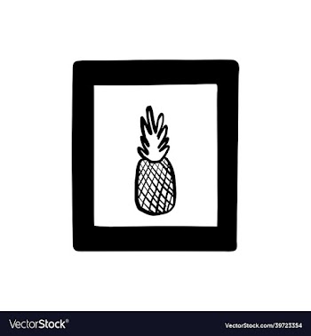 doodle picture in a frame poster with pineapple