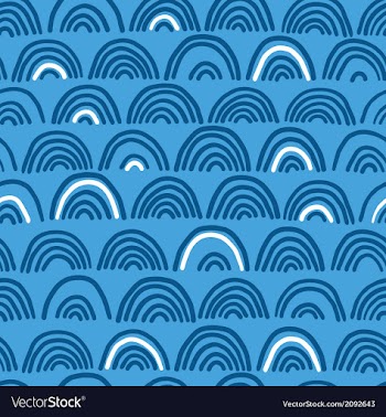 Doodle sea waves seamless pattern vector image