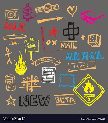 Doodle set vector image