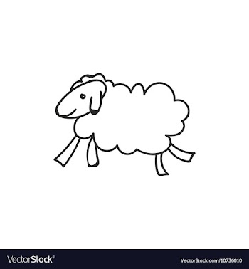 Doodle sheep animal icon vector image