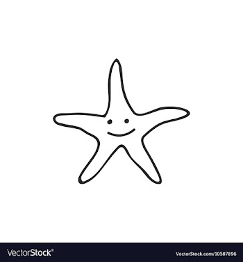 Doodle starfish animal icon vector image