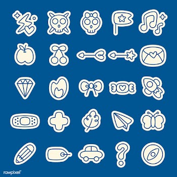 Doodle stickers planner set | Free stock vector - 892957