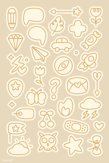 Doodle stickers planner set | Free stock vector - 892965