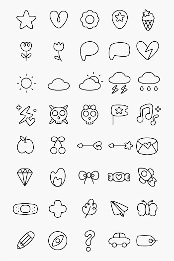Doodle stickers planner set | Free stock vector - 892970