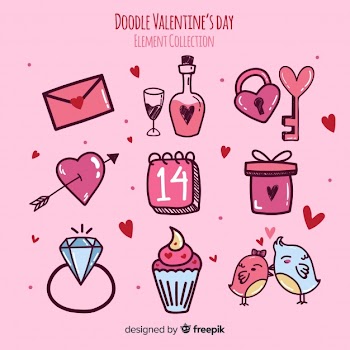 Doodle valentine elements collection