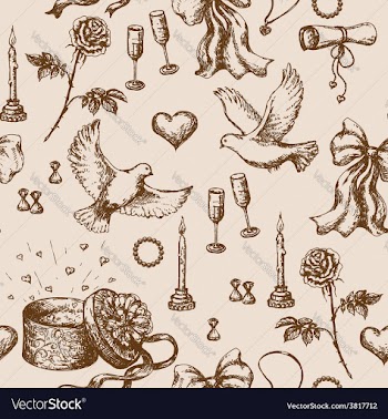 					Doodle Valentine pattern vector image														