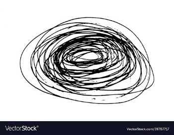 doodle zigzags round rounded element is hand