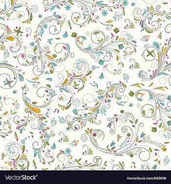 Doodles floral pattern vector image