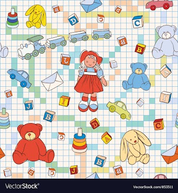 Doodles seamless background vector image