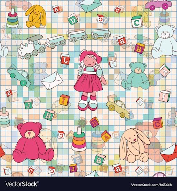Doodles seamless background vector image