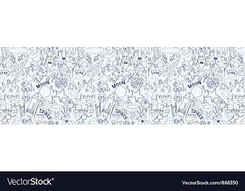 Doodles web banner vector image
