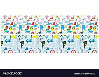 Doodles web banner vector image