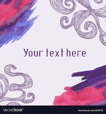 Doodling pattern and stains watercolors colors on vector image