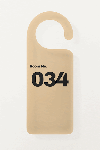 Door hanger mockup, beige 3D | Free PSD Mockup - rawpixel