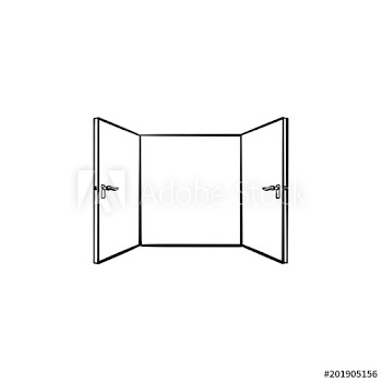 Door opening hand drawn outline doodle icon