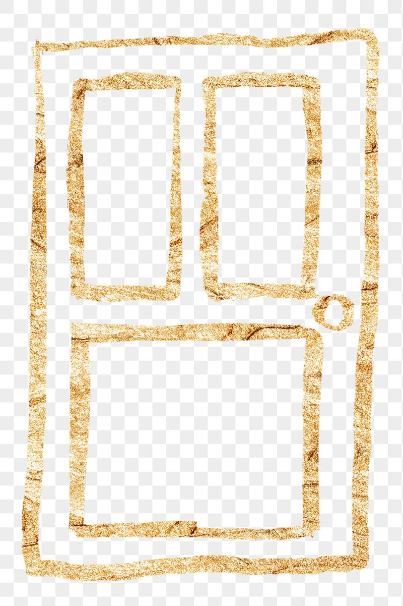Door png sticker, gold glittery | Free PNG Illustration - rawpixel