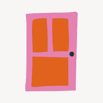 Door sticker, cute doodle in colorful | Free PSD Illustration - rawpixel
