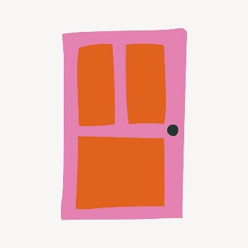 Door sticker, cute doodle in colorful | Free Vector Illustration - rawpixel