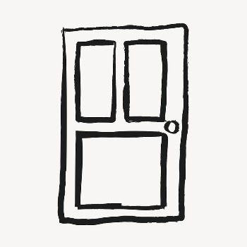 Door sticker, home interior doodle | Free PSD Illustration - rawpixel