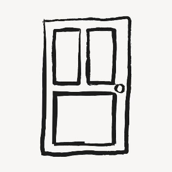 Door sticker, home interior doodle | Free Vector Illustration - rawpixel