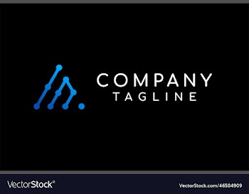 dots connected diagonal lines a letter logo