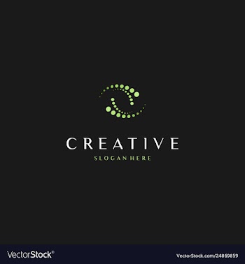 Dots molecule creative media tech logo design vector image