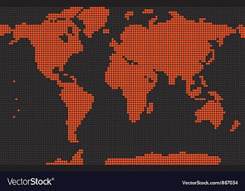 Dotted earth map vector image