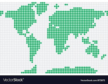 Dotted earth map vector image