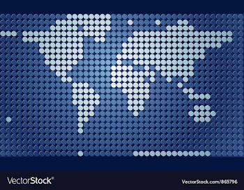 Dotted world map vector image
