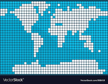 Dotted world map vector image