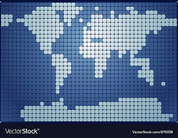 Dotted world map vector image