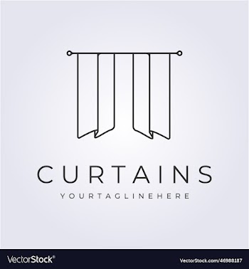 double curtains logo template symbol icon