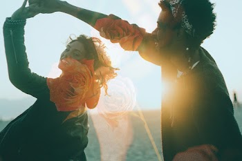 Double exposure couple and flower | Free stock photo | High Resolution image