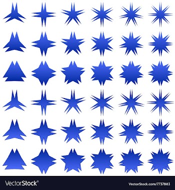 Double peak star symbol set vector image