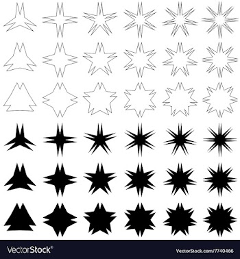 Double peak star symbol set vector image