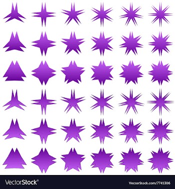 Double peak star symbol set vector image