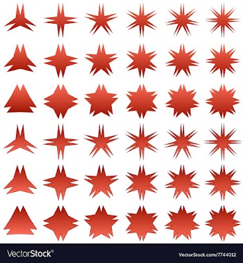 Double peak star symbol set vector image
