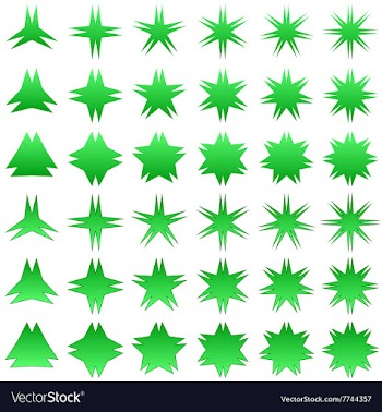 Double peak star symbol set vector image