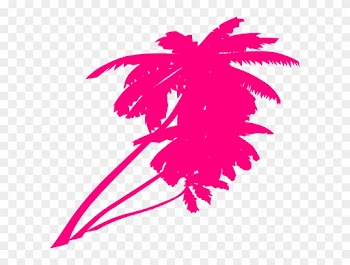 Double Trees Clip Art - Neon Palm Tree Vector