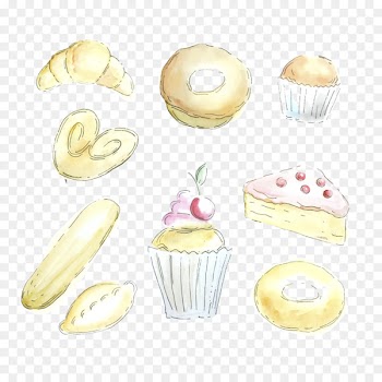 Doughnut Croissant Cupcake Cream bun Bread - Vector cake croissant 