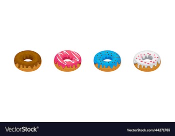 doughnut or donut icon set of 4 design element