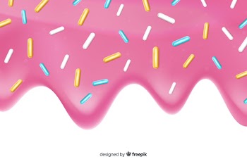Doughnut pink flavorful glaze with white background Free Vector