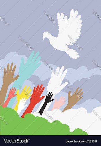 Dove and Hands2 vector image
