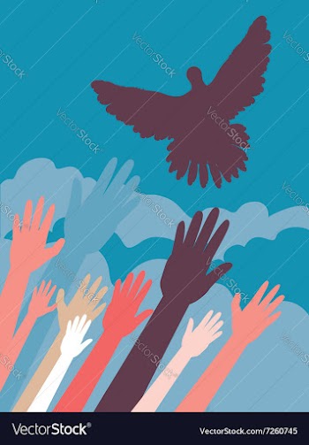 Dove and Hands3 vector image
