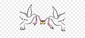 Dove And Heart Clip Art - Wedding Doves Clipart