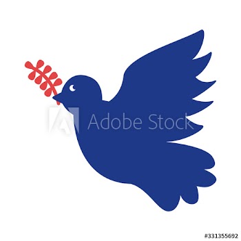 dove with olive branch silhouette style icon