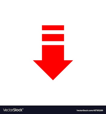 down arrow abstract art icon