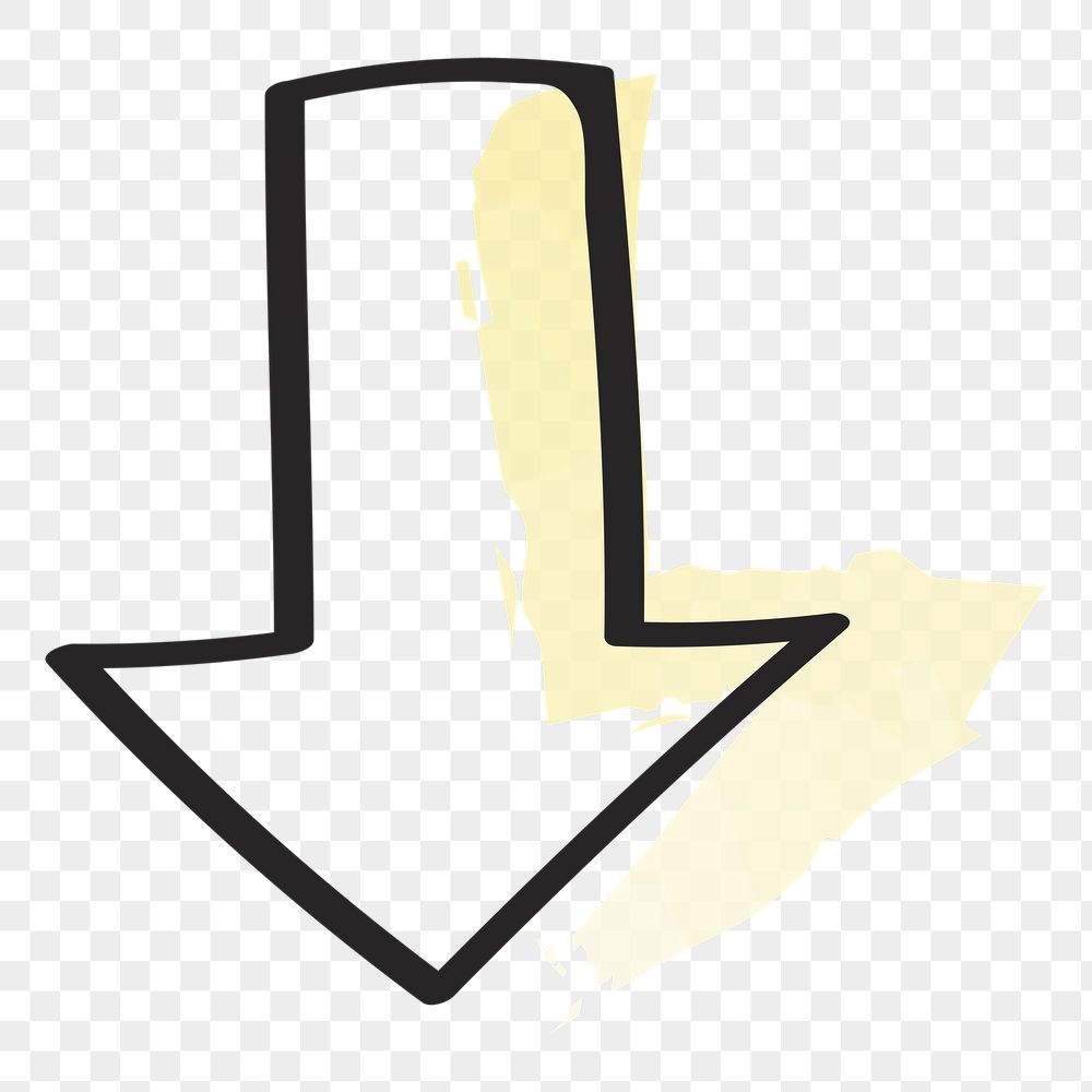Down arrow png, doodle icon | Free Icons - rawpixel