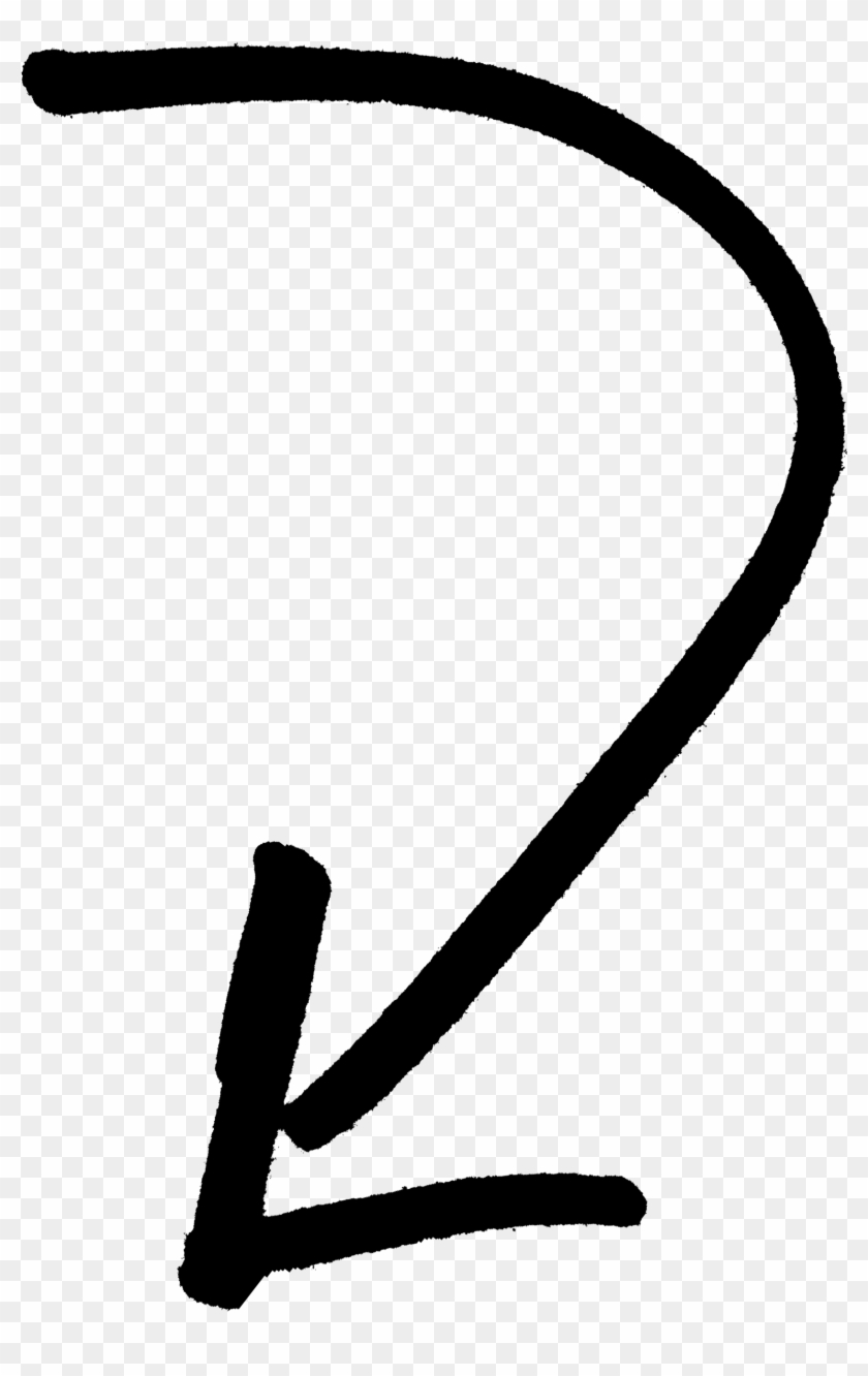 Down - Transparent Background Drawn Arrow